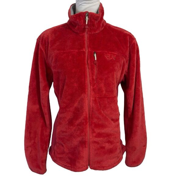 Mountain Hardware Pyxis Fleece Jacket Size S‎ Deep Pile Full Zip Berry Red Plush - Picture 1 of 14